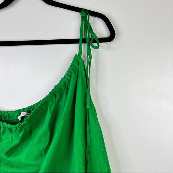 Zara Green Combined Asymmetric Dress. - Picture 9 of 10